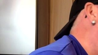 Gaydaddy sucks gloryhole dick at home