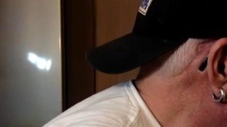 Mature gay blows cock in POV closeup