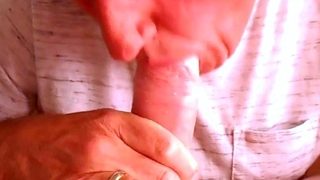 Grindr Hookup Sucking and Wanking a Big Cock
