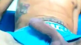 Big-Cock Latin Twink Shows Off on Webcam