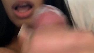 Feminine blonde ladyboy with big tits suck cock and analed