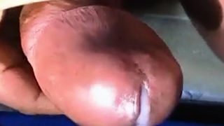 Thick Black Cock Cums Hard on Wrist  Amateur Big Dick Handj