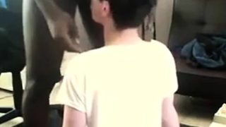 Black Femboy Takes BBC Blowjob
