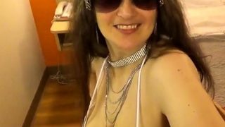 Tinja, a Busty Amateur Mature in a Tiny Bikini