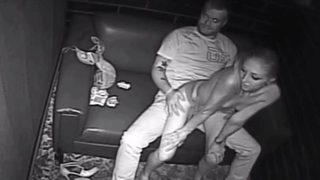 Skinny Blonde Stripper Grinds Lucky Dude