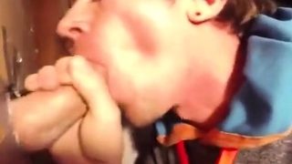 Twink Takes Big Cock at Glory Hole, Gets Mouth Full of Cum